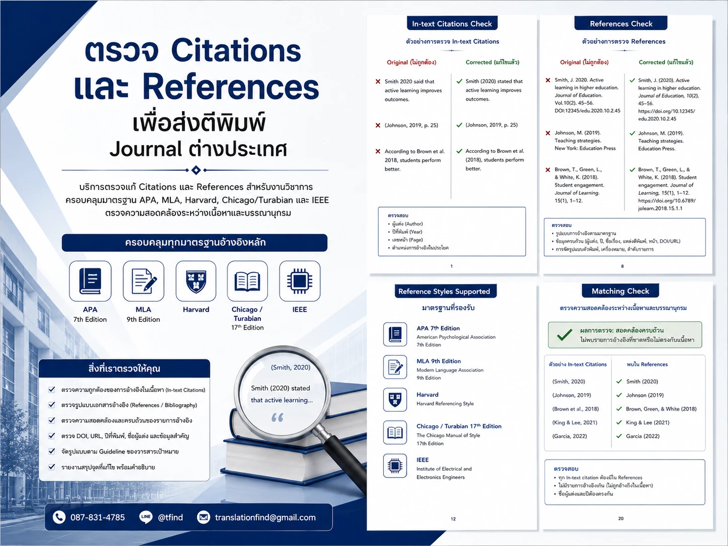 บริการตรวจ Citations และ References สำหรับงานวิชาการ